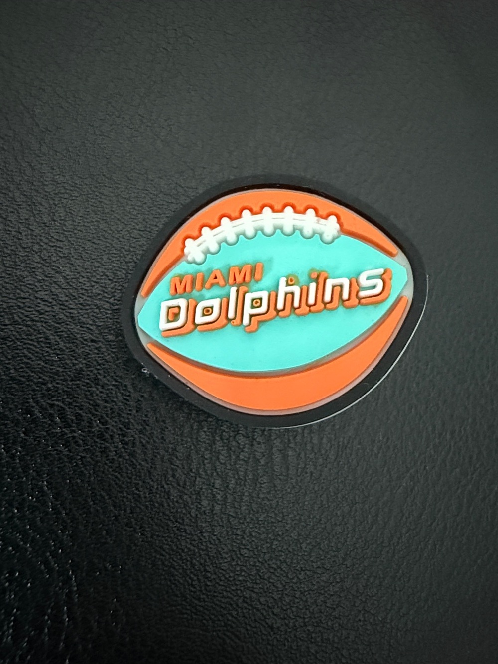 Miami Dolphins Football Logo croc charm - Orange & Aqua